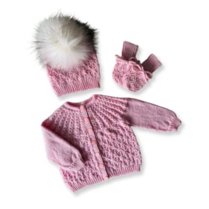 Alma cardigan, hue og vanter