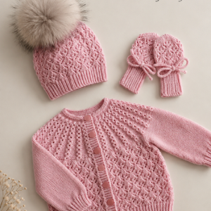 Alma cardigan, hue og vanter